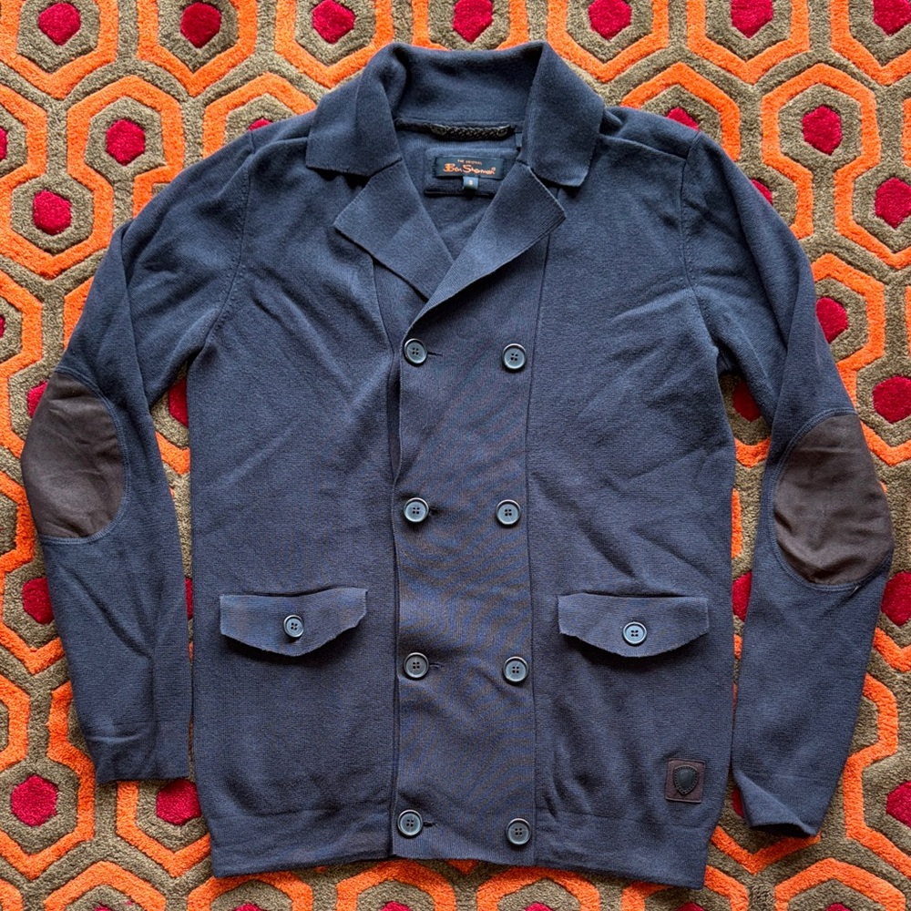 MAKE OFFER! Ben Sherman Brown Double-Breasted Sweater Jacket Men's Small